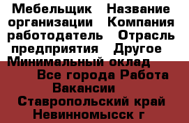 Мебельщик › Название организации ­ Компания-работодатель › Отрасль предприятия ­ Другое › Минимальный оклад ­ 30 000 - Все города Работа » Вакансии   . Ставропольский край,Невинномысск г.